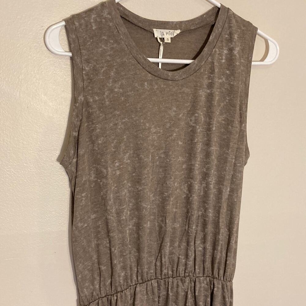 NWT Casual Lightweight Side Slit Dress w/ Pockets MOCHA Size: Small - Picture 6 of 8